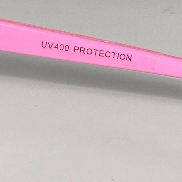 0633 Pink Plastic and Gold Metal Mirrored Green Lense Sunglasses New - Picture 10 of 12